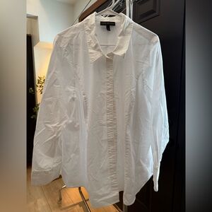 Lane Bryant White Boyfriend dress shirt